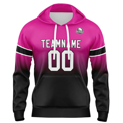 Custom Gradient Hoodie For Man Woman Girl Boy Print Your Logo Name Number Rose Black