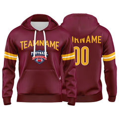 Custom Sweatshirt Hoodie For Men Women Girl Boy Print Your Logo Name Number Burgundy&Yellow