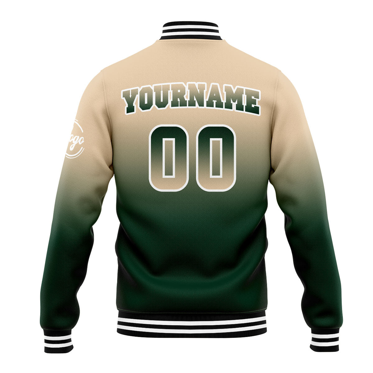 Custom Varsity Jacket Letterman Jacket For Men, Women And Youth Khaki&Dark Green