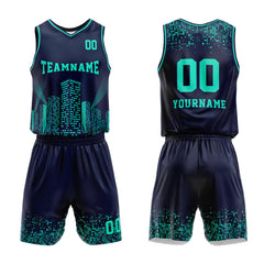 Custom Navy-Night View Basketball Jersey for man women uniform Suit Kids Adults Personalized Jersey