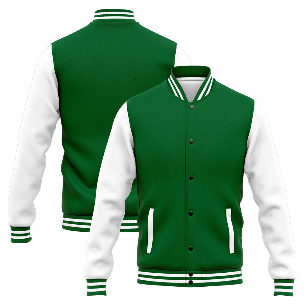 Custom Varsity Jacket Letterman Jacket For Men, Women And Youth Green White