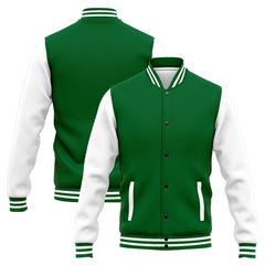 Custom Varsity Jacket Letterman Jacket For Men, Women And Youth Green White