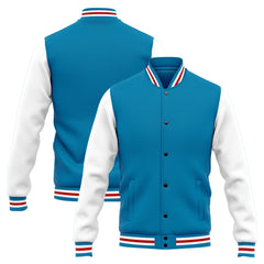 Custom Varsity Jacket Letterman Jacket For Men, Women And Youth Blue White Red