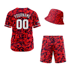 Custom Hawaiian Baseball Jersey and Shorts Set 2 Pieces Print Beach Suit with adults and kid for Bucket Hats