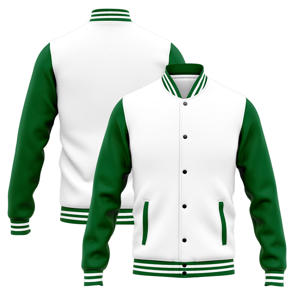 Custom Varsity Jacket Letterman Jacket For Men, Women And Youth Green White