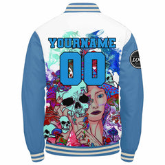 Custom Varsity Jacket Letterman Jacket For Men, Women And Youth Light Blue