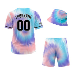 Custom Hawaiian Baseball Jersey and Shorts Set 2 Pieces Print Beach Suit with adults and kid for Bucket Hats