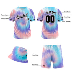 Custom Hawaiian Baseball Jersey and Shorts Set 2 Pieces Print Beach Suit with adults and kid for Bucket Hats