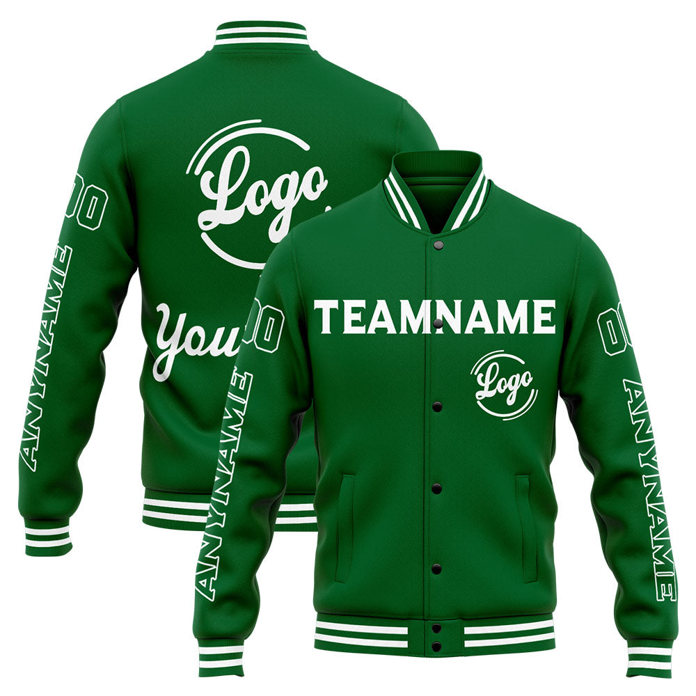 Custom Varsity Jacket Letterman Jacket For Men, Women And Youth Green