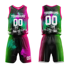 Custom Rose-Green Basketball Jersey for man women uniform Suit Kids Adults Personalized Jersey