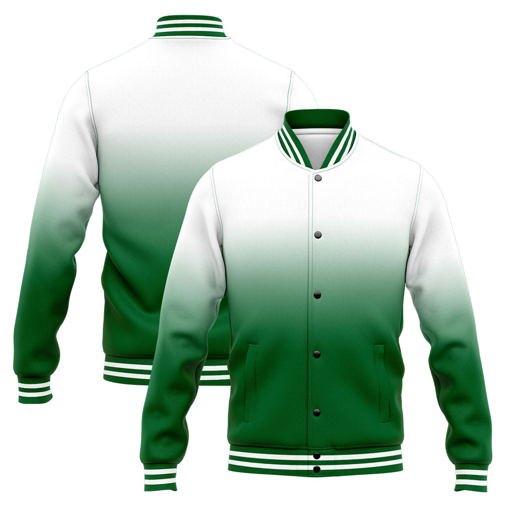 Custom Varsity Jacket Letterman Jacket For Men, Women And Youth Green White