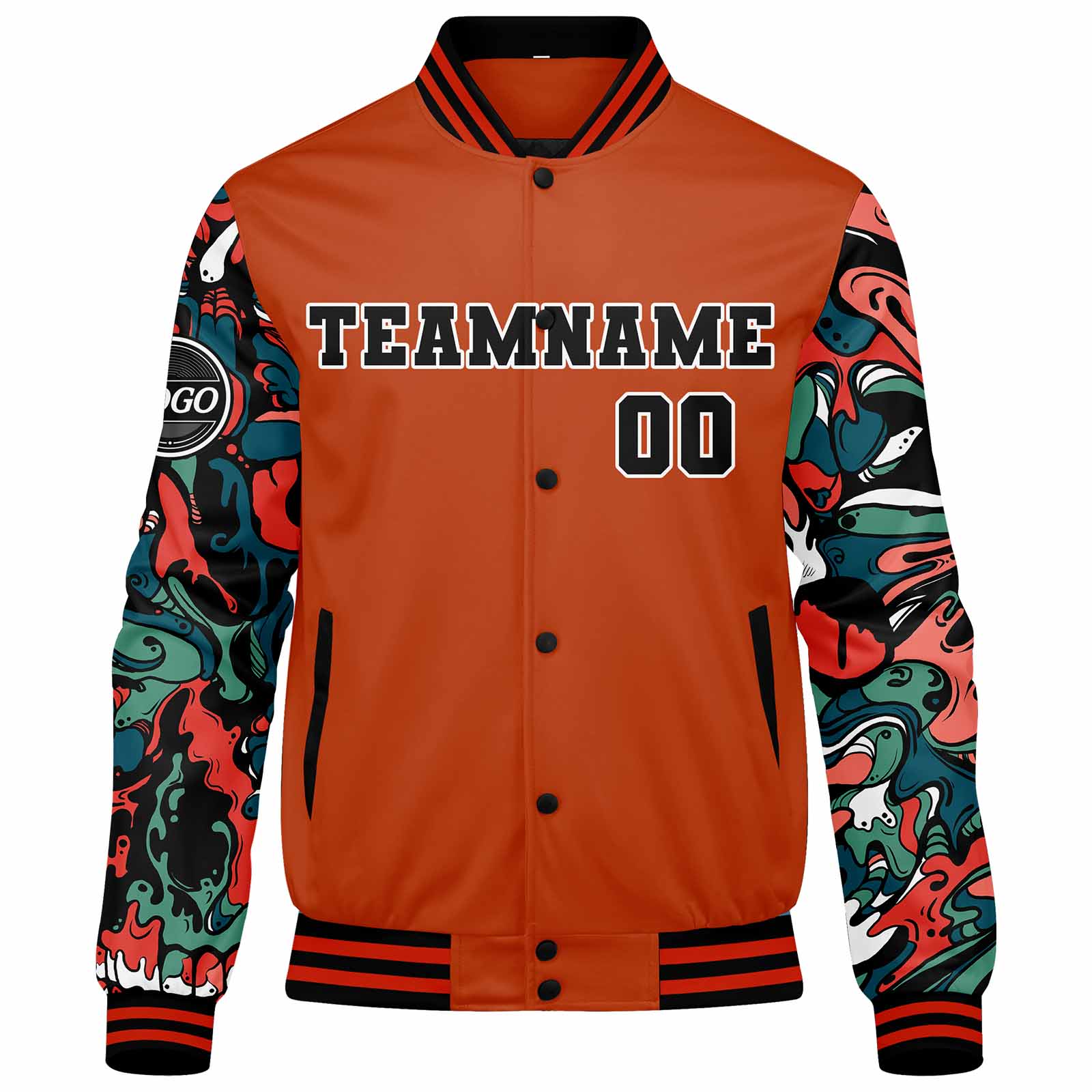 Custom Varsity Jacket Letterman Jacket For Men, Women And Youth Orange