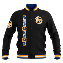 Custom Black Blue Yellow Waterproof Varsity Jackets Personalized Stitched Name Number Logo to Letterman Jackets