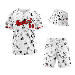 Custom Hawaiian Baseball Jersey and Shorts Set 2 Pieces Print Beach Suit with adults and kid for Bucket Hats