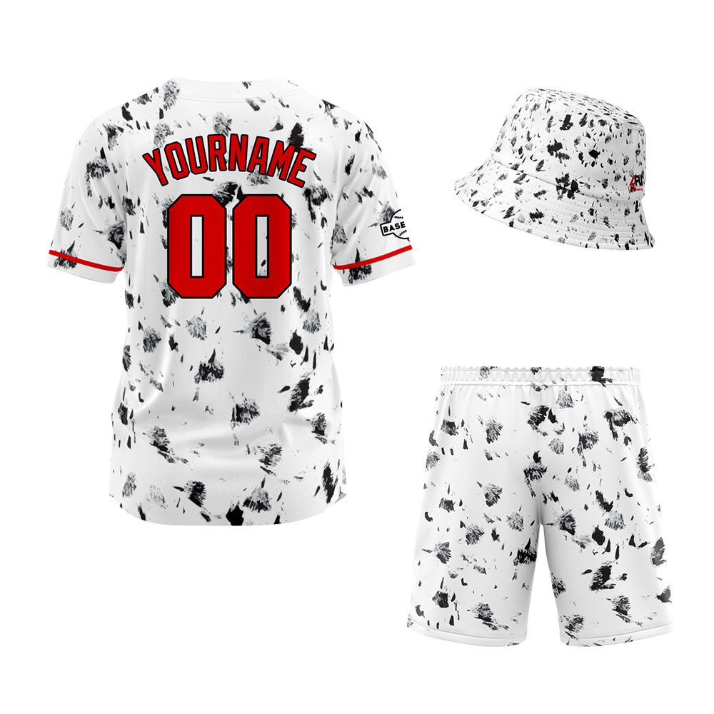 Custom Hawaiian Baseball Jersey and Shorts Set 2 Pieces Print Beach Suit with adults and kid for Bucket Hats