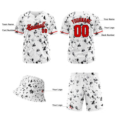 Custom Hawaiian Baseball Jersey and Shorts Set 2 Pieces Print Beach Suit with adults and kid for Bucket Hats