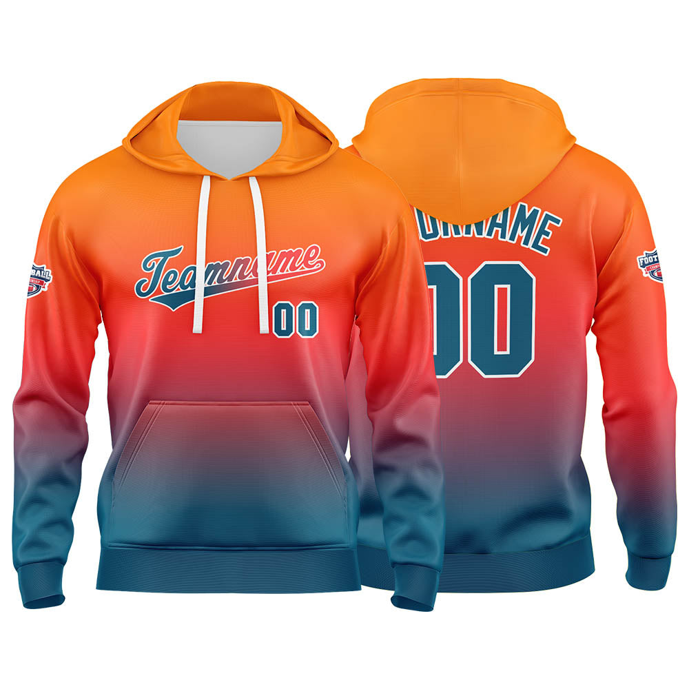 Custom Sweatshirt Hoodie For Man Woman Girl Boy Print Your Logo Name Number Orange Lake Blue