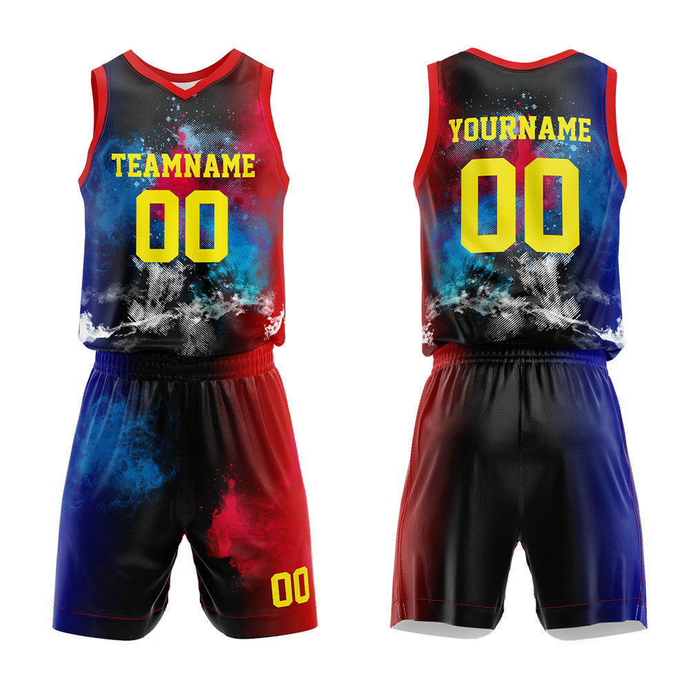 Custom Red-Blue Basketball Jersey for man women uniform Suit Kids Adults Personalized Jersey