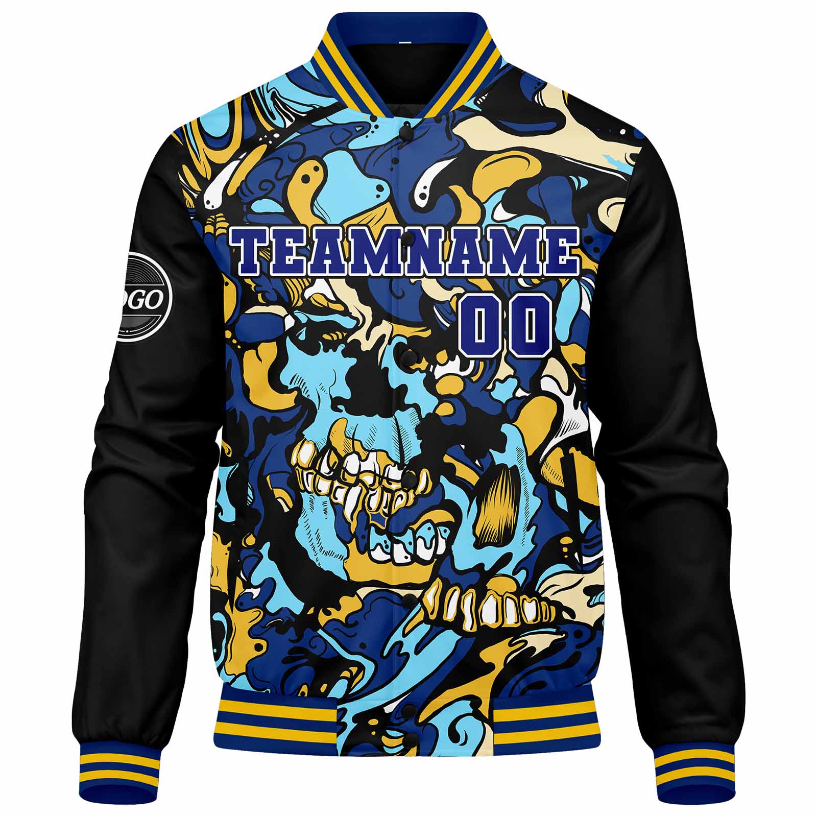 Custom Varsity Jacket Letterman Jacket For Men, Women And Youth Royal Yellow
