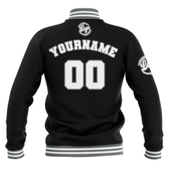 Custom Black Grey White  Waterproof Varsity Jackets Personalized Stitched Name Number Logo to Letterman Jackets