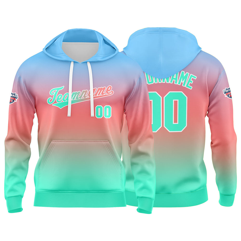 Custom Sweatshirt Hoodie For Man Woman Girl Boy Print Your Logo Name Number Pink Green