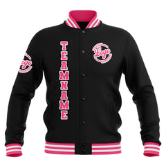 Custom Black Pink White  Waterproof Varsity Jackets Personalized Stitched Name Number Logo to Letterman Jackets