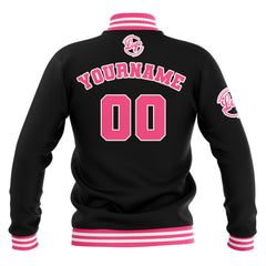 Custom Black Pink White  Waterproof Varsity Jackets Personalized Stitched Name Number Logo to Letterman Jackets