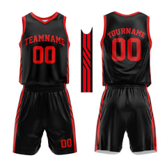 Custom Black-Red Basketball Jersey for man women uniform Suit Kids Adults Personalized Jersey