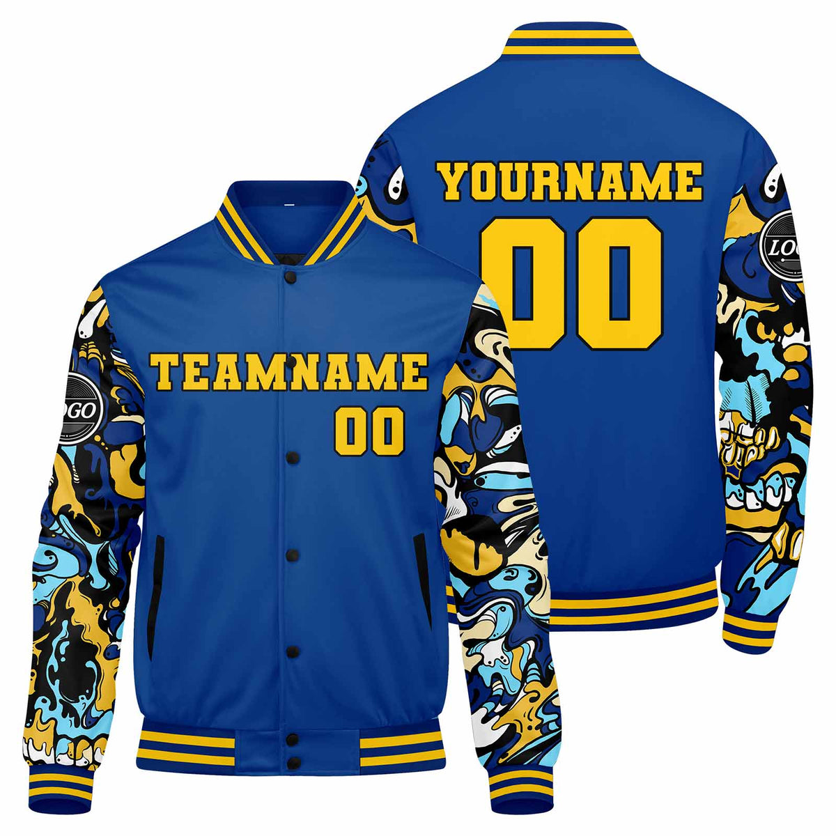 Custom Varsity Jacket Letterman Jacket For Men, Women And Youth Royal