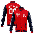 Custom Varsity Jacket Letterman Jacket For Men, Women And Youth Navy Red