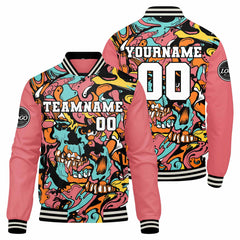 Custom Varsity Jacket Letterman Jacket For Men, Women And Youth Pink