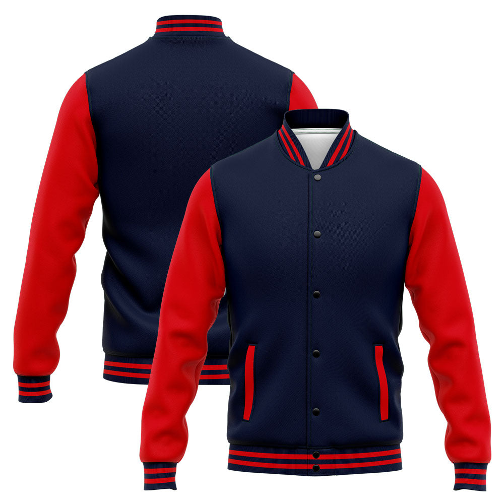 Custom Varsity Jacket Letterman Jacket For Men, Women And Youth Navy Red