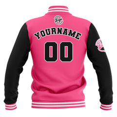 Custom Black Pink White  Waterproof Varsity Jackets Personalized Stitched Name Number Logo to Letterman Jackets