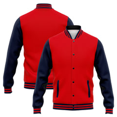 Custom Varsity Jacket Letterman Jacket For Men, Women And Youth Navy Red