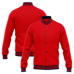 Custom Varsity Jacket Letterman Jacket For Men, Women And Youth Navy Red