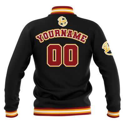 Custom Black Red Yellow  Waterproof Varsity Jackets Personalized Stitched Name Number Logo to Letterman Jackets
