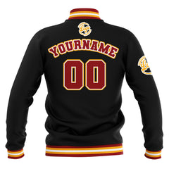 Custom Black Red Yellow  Waterproof Varsity Jackets Personalized Stitched Name Number Logo to Letterman Jackets