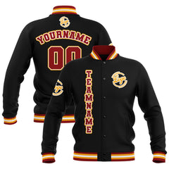 Custom Black Red Yellow  Waterproof Varsity Jackets Personalized Stitched Name Number Logo to Letterman Jackets