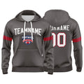 Custom Sweatshirt Hoodie For Men Women Girl Boy Print Your Logo Name Number Gray&ScarletWhite