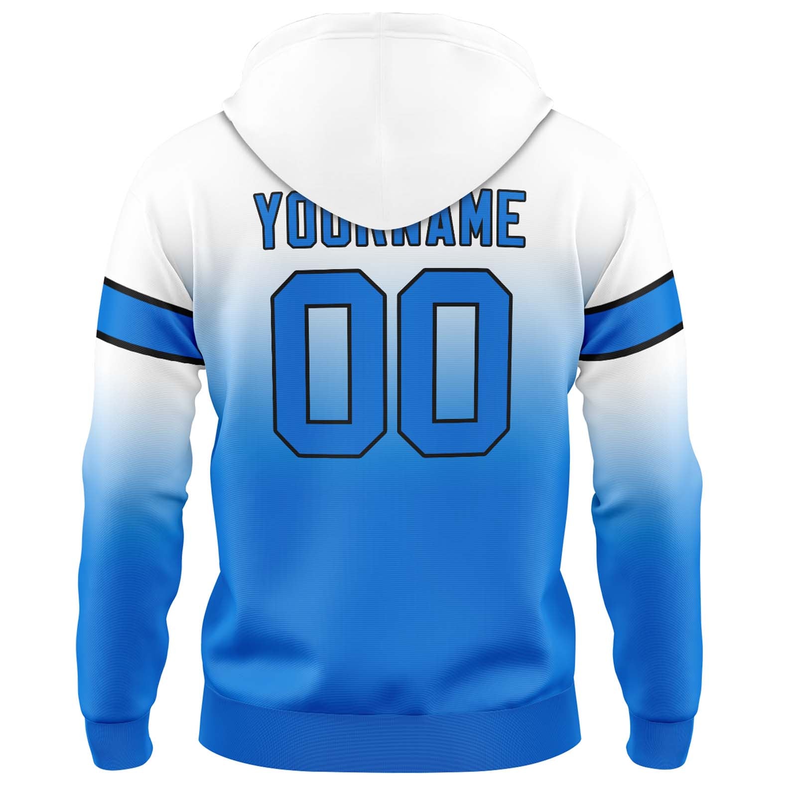 Custom Gradient Hoodie For Man Woman Girl Boy Print Your Logo Name Number White Blue