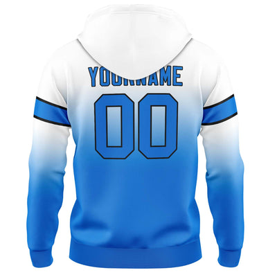 Custom Gradient Hoodie For Man Woman Girl Boy Print Your Logo Name Number White Blue