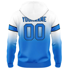 Custom Gradient Hoodie For Man Woman Girl Boy Print Your Logo Name Number White Blue