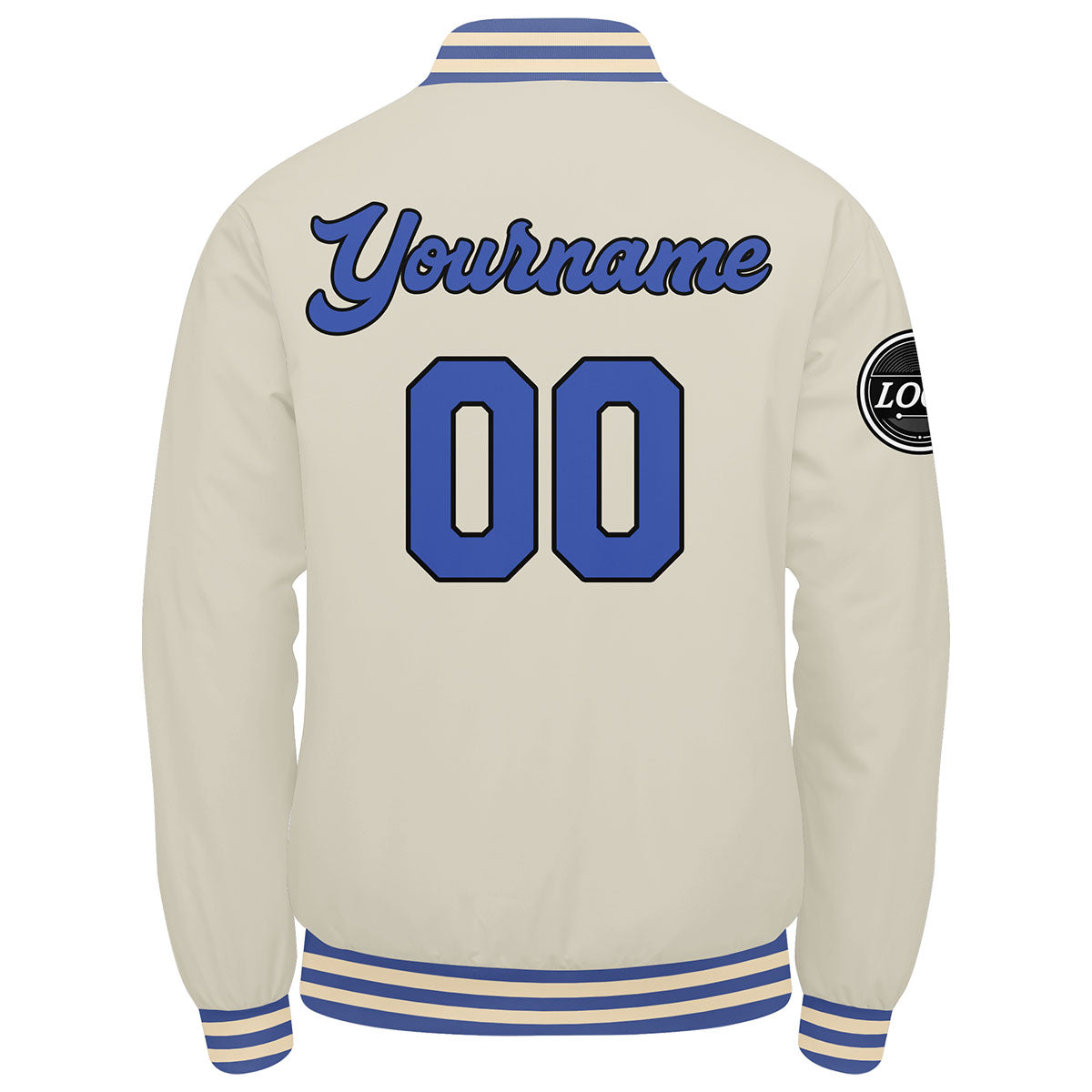 Custom Varsity Jacket Letterman Jacket For Men, Women And Youth Cream Blue