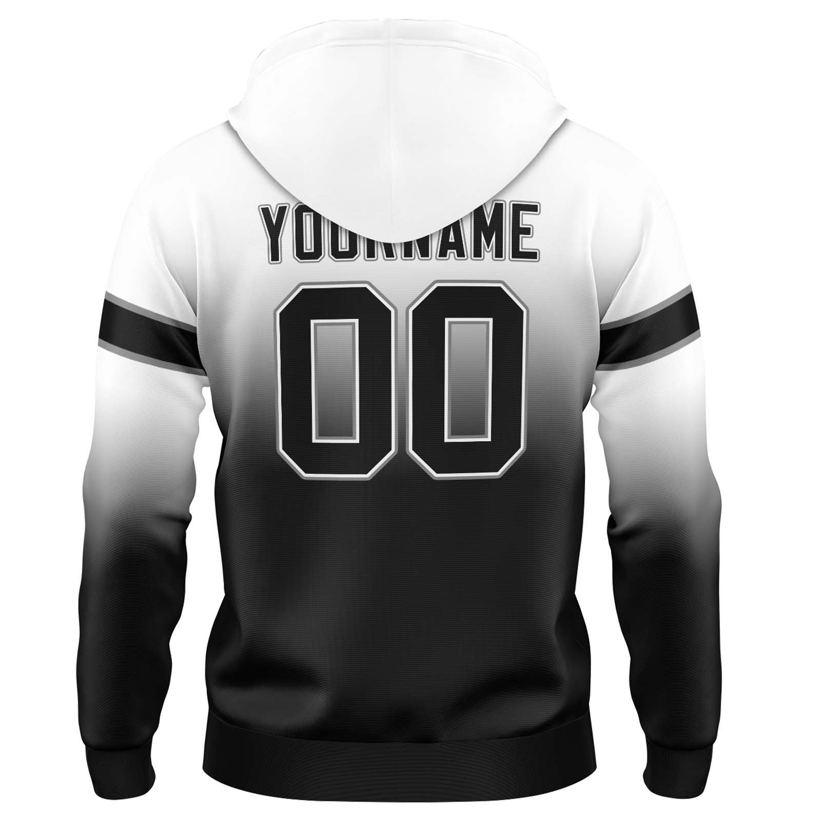 Custom Gradient Hoodie For Man Woman Girl Boy Print Your Logo Name Number White Black