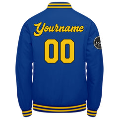 Custom Varsity Jacket Letterman Jacket For Men, Women And Youth Royal Yellow