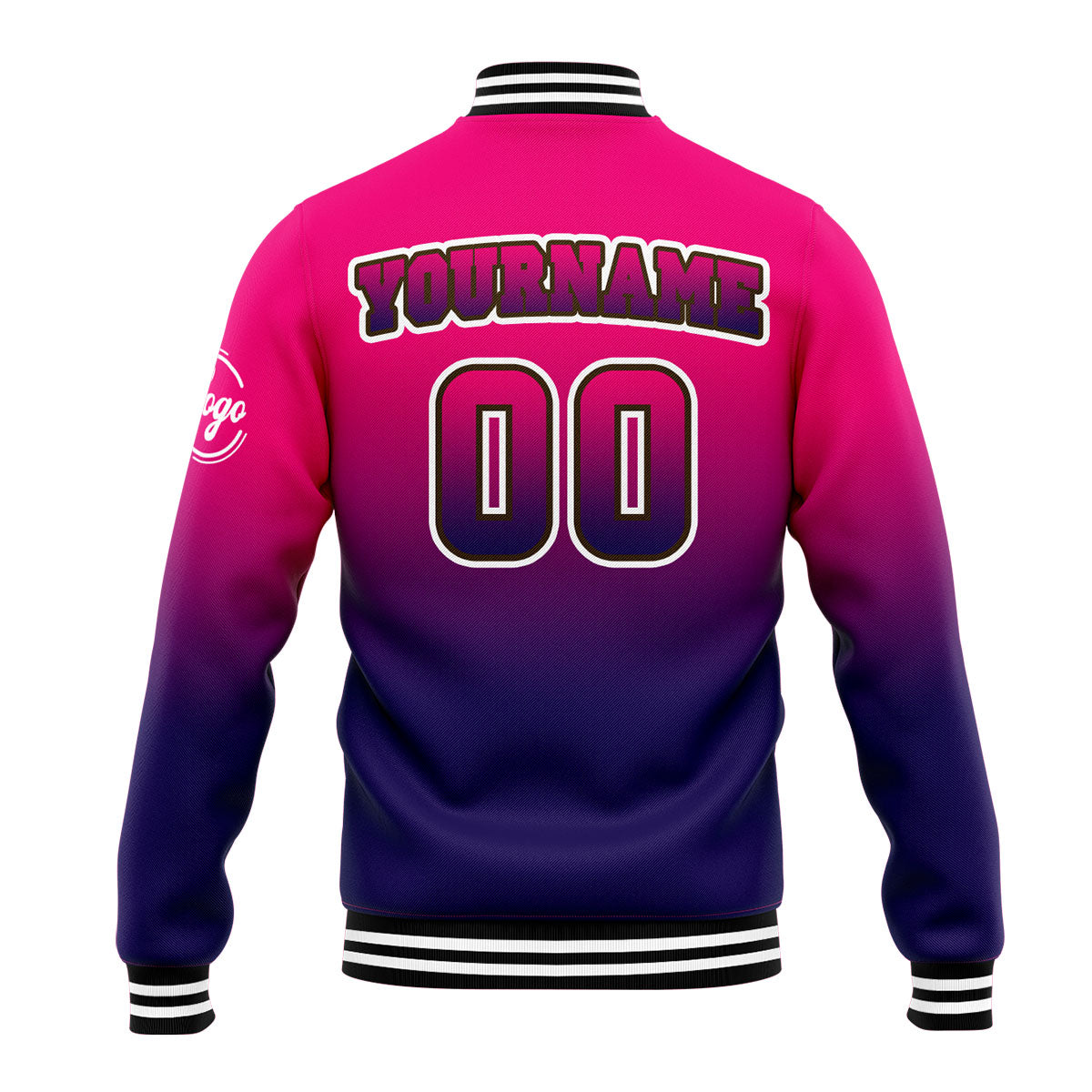 Custom Varsity Jacket Letterman Jacket For Men, Women And Youth Rose&Dark Purple