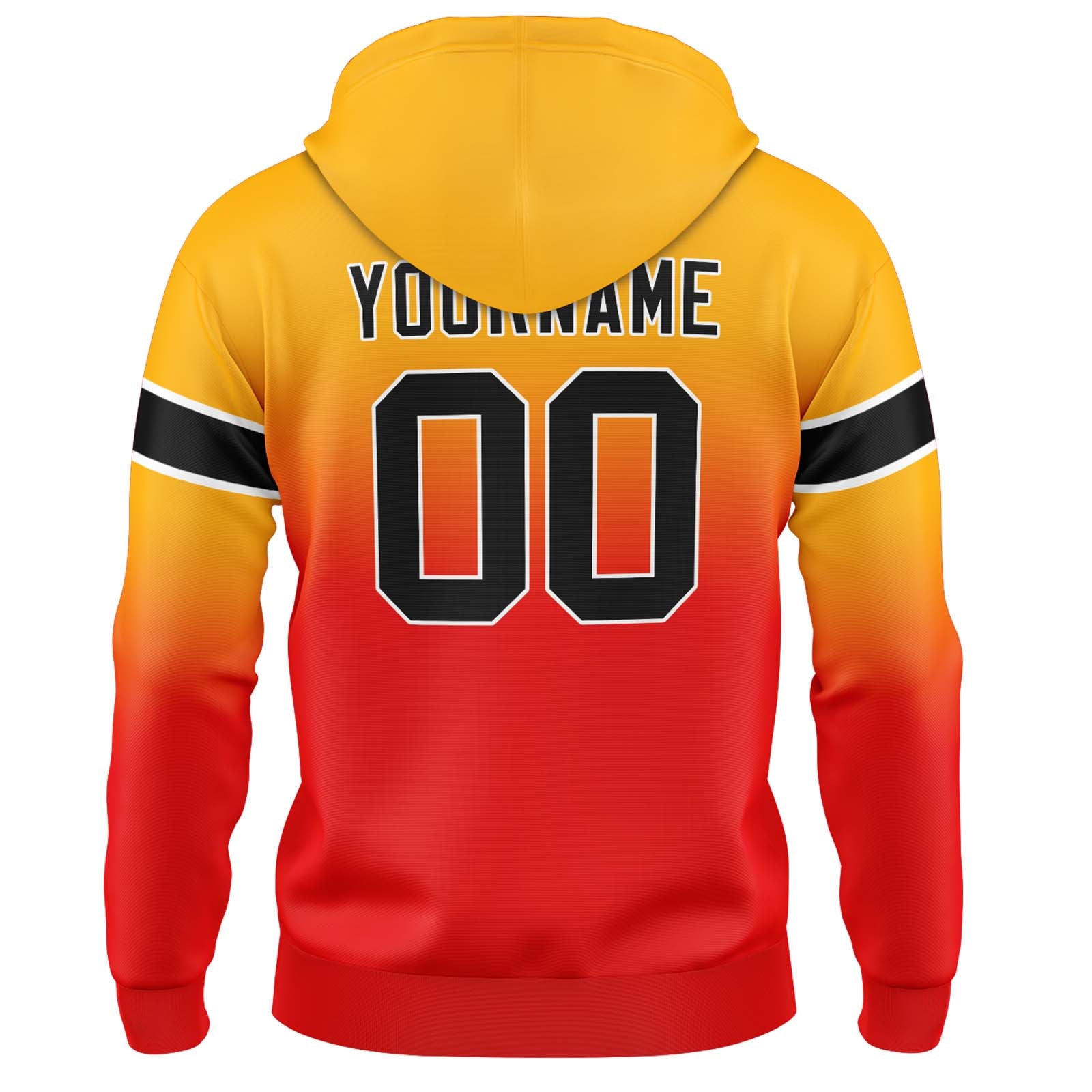 Custom Gradient Hoodie For Man Woman Girl Boy Print Your Logo Name Number Orange Red