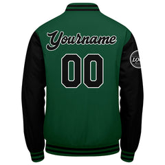 Custom Varsity Jacket Letterman Jacket For Men, Women And Youth Green Black