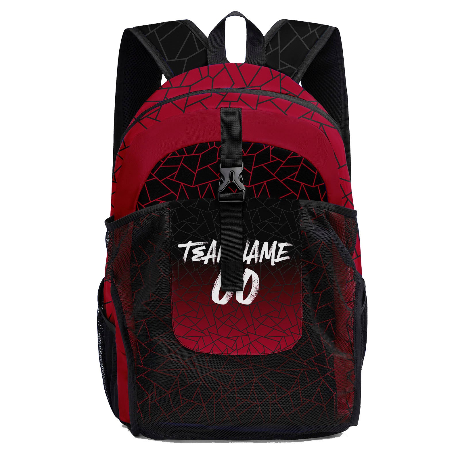 Customize Red White Black Backpacks Featuring Personalized Names, Numbers and Logos