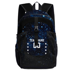 Customize Navy White Sports Backpacks Featuring Personalized Names, Numbers and Logos